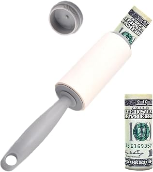 Secret Stash Roller Diversion Safe - 2 in-1 Reusable Lint Remover for Pet Hair - Sticky Lint Roller for Couch, Clothes Furniture, Carpet - Secret Hidden Stash Containers for Keys Cash, and Valuables