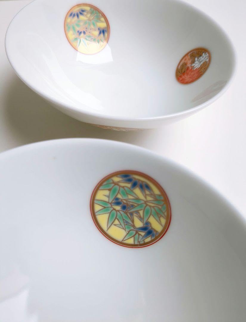 深川製磁赤絵丸紋お茶碗2枚