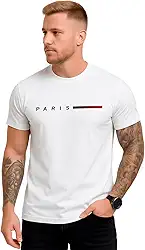Camiseta Masculina Casual Paris Estampada Algodão Premium 30.1