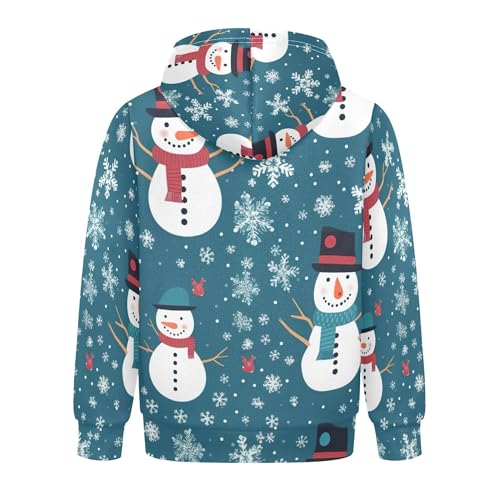 Kids Hoodies Sweaters Christmas Snowman Hooded Sweatshirts with Big Pockets for Boys Girls B04000352