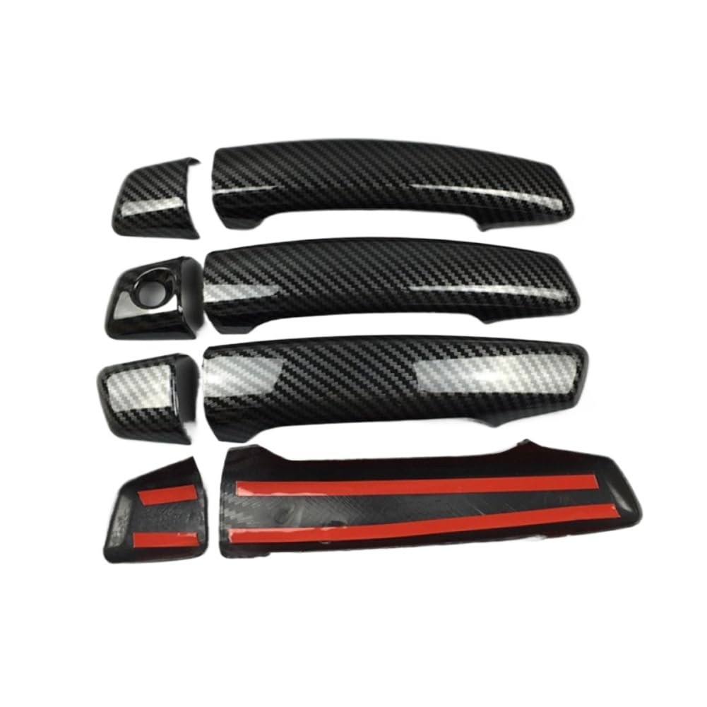 Yrzpeycem Onecolor Carbon Fiber Abs Door Handle Cover Trim Decals Compatible With A3 8V 2014 2015 2016 2017 2018