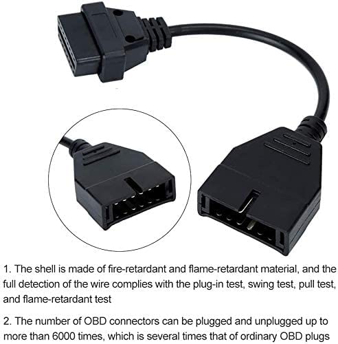 Miniatura 5 de OBD Adaptador OBD1 12 Pines a OBD2 16 Pines Cable Adaptador Macho a Hembra Cable de Extensión de Diagnóstico de Coche Universal BD II Adaptador