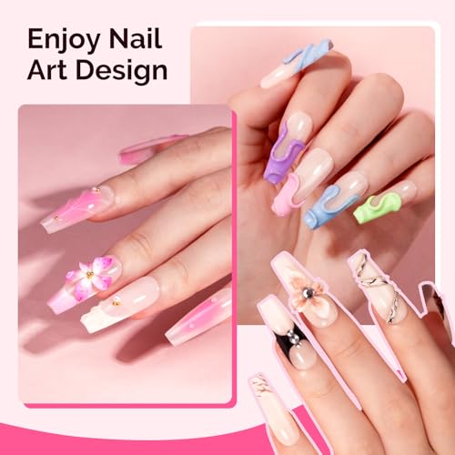 Image of MelodySusie Solid Builder Nail Gel 3D Gel Nail Art 4 in 1 Non-Sticky for Extension UV Glue for Acrylic Nails Clear 60ML