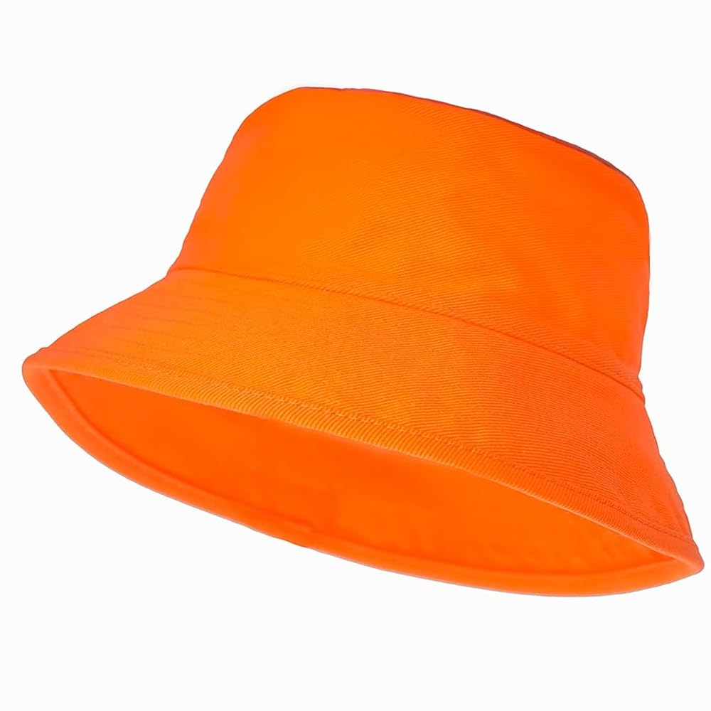 Floppy Bucket Hat Summer Beach Sun Protection Packable Soft Cotton Men Stylish Cap Fisherman Travel Outdoor Trekking Hiking Round Top Hats for Man Women Boys Girls Unisex Free Size