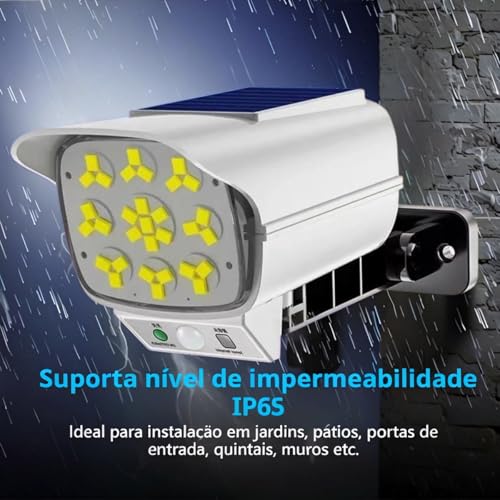 Luminaria Solar com Controle Remoto Refletor Solar de Alta Eficiência com Batería 1800mAh Três Modos