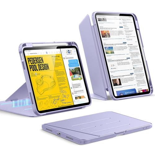Image of ESR for iPad (A16) 11th Generation Cover, iPad 11th /10th Gen Cover (2025 /2022), Vertical Stand Case, Multi Stand Angles, Ultra-Stable Case with Pencil Holder, Flip Series, Light Purple