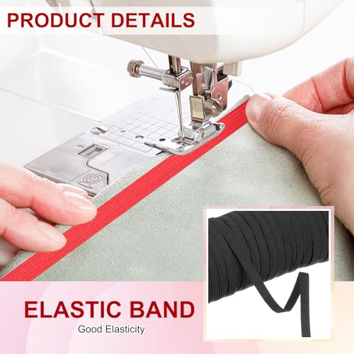 Cordon élastique plat noir 6mm x 45m pour couture