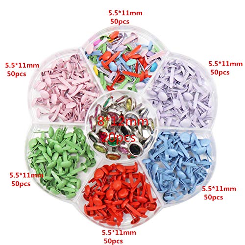 1Box(320Pcs) Colorful Brad Round Metal Paper Brass Paper Fasteners Pastel Brads For Diy Crafts Scrapbooking Supplies School Project Decorative #TOP1
