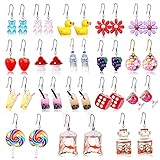 Funny Drop Dangle Earrings Fruit Bottle Earrings Set Unique Personalized Bohemian Fashion Drop Earrings Jewelry Gift for Women Teen Girls (18 Pairs- fun earrings)