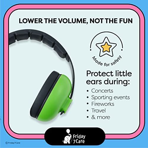 Friday 7Care Baby Ear Protection Noise Cancelling Headphones For Ages 0-24 Months, Green #TOP2