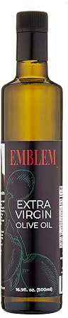 Emblem 100% Extra Virgin and Infused Olive Oil for Everyday Kitchen Use | Cold Extracted, Cooking & Baking | Non GMO, Keto, Vegan Friendly 500ml Mild Flavor