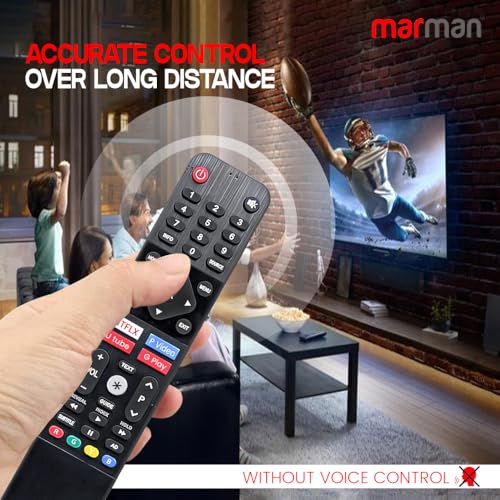 Image of marman Compatible with Sanyo Smart Tv Remote Control Original Applicable for 4K OLED Full HD QLED UHD TV Without Google Assistant & Bluetooth Connection - No Pairing Required