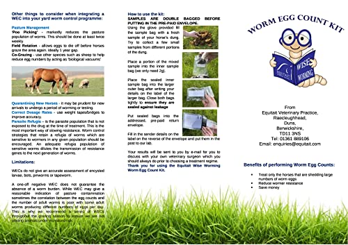 Equitait Wise Worming Individual Faecal Worm Egg Count Kit for Horses and Equines to Assess the Need for Wormer Return Postage Included - Image 3