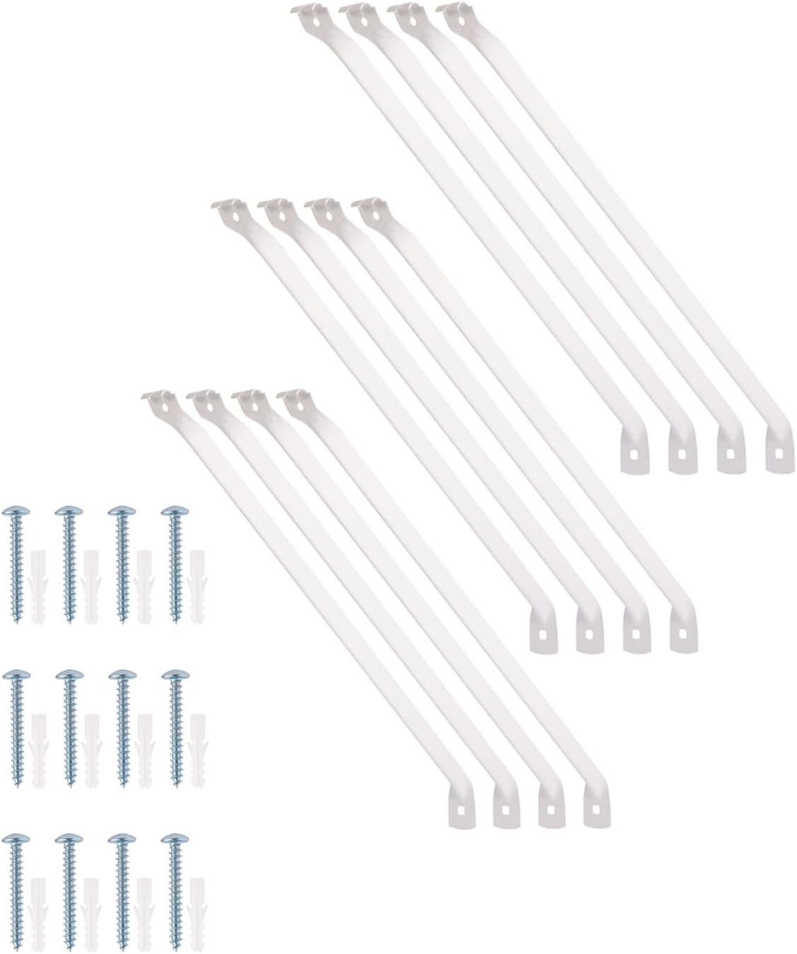 12 Packs Support Brackets for Wire Shelving, Closet Support Brackets with Anchors and Screws, Wire Closet Shelving Accessories for Wardrobe and Wall Bracket(Only include 12pack Support Brackets)