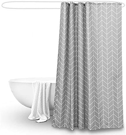DXMYJ Grey Shower Curtain Herringbone Long Shower Curtain for Bathroom,72x72 inch Fabric Shower Curtains with Hooks Machine Washable Simple Elegant Polyester Waterproof Shower Curtain