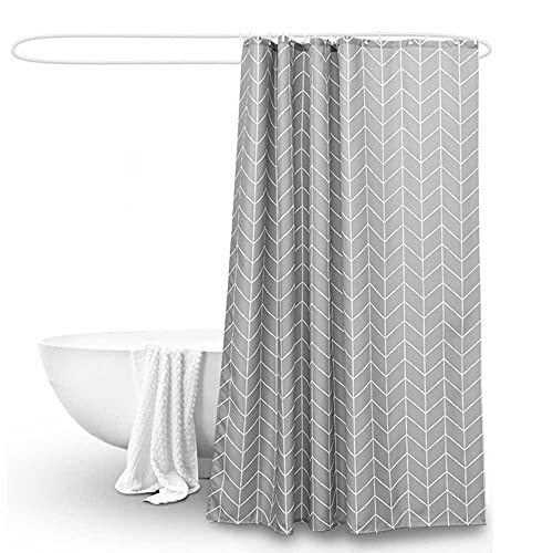 Dxmyj Grey Shower Curtain Herringbone Long Shower Curtain For Bathroom,72X72 Inch Fabric Shower Curtains With Hooks Machine Washable Simple Elegant Polyester Waterproof Shower Curtain #TOP20
