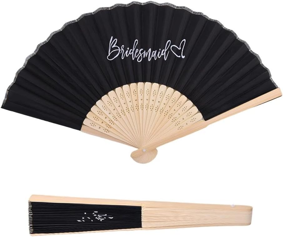 Bridesmaid Folding Fan Bridal Shower Party Fans Accessories Bachelorette Parties Accessory Wedding Day Decorations Supplies for Team Bride