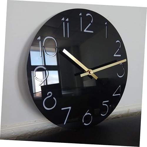Miniatura 8 de HOMSFOU Reloj redondo para decoración de habitación para adolescentes y niñas, reloj de pared, reloj silencioso con números arábigos, decoración