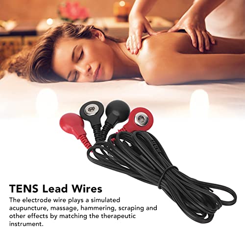 4 fios TENS Wires, fios TENS 2,5 mm preto cobre portátil para máquina fina corporal