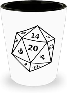 D20 Dice (D20, Dnd, Dungeons Dragons, Rpg, D And D Dungeon Master, Polyhedral Dice, DM) Shot Glass 1.5oz