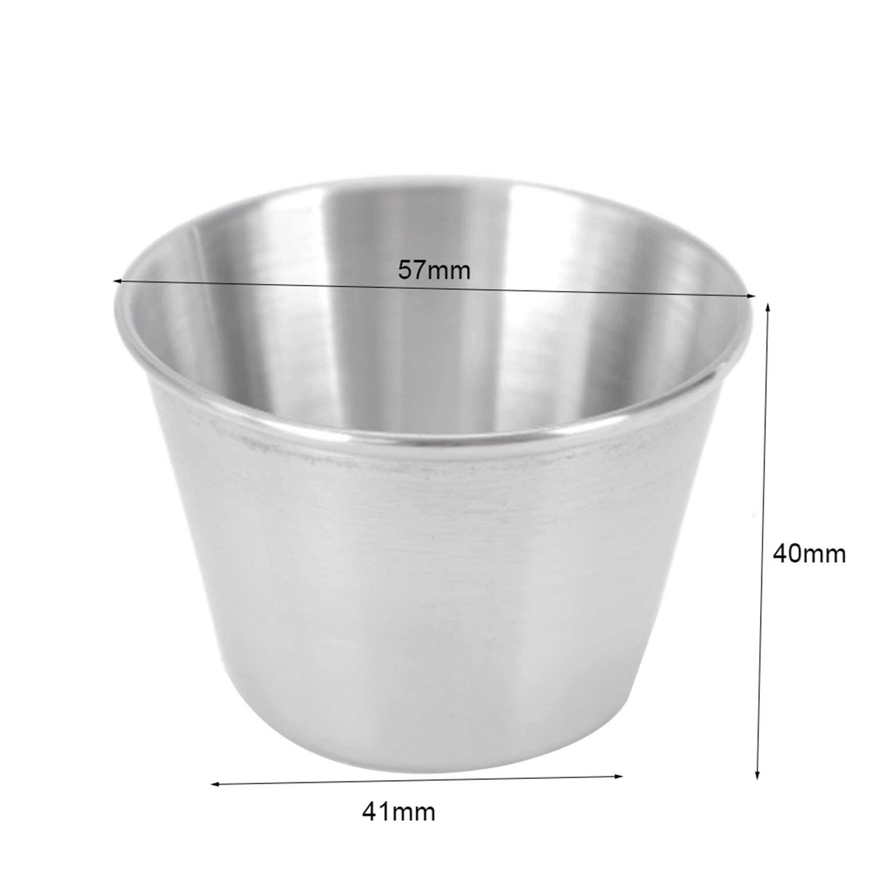 Lot de 48 tasses à sauce d'assaisonnement en acier inoxydable, tasses à sauce d'immersion commerciale, tasses d'assaisonnement Ramekin Tasses à portions