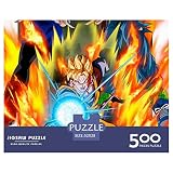 Son Goku Puzzles pour Adultes 500 Pièces Dessin Animé en Bois Puzzle en Bois Cadeau Cadeau De Vacances Puzzle en Bois 500pcs (52x38cm)