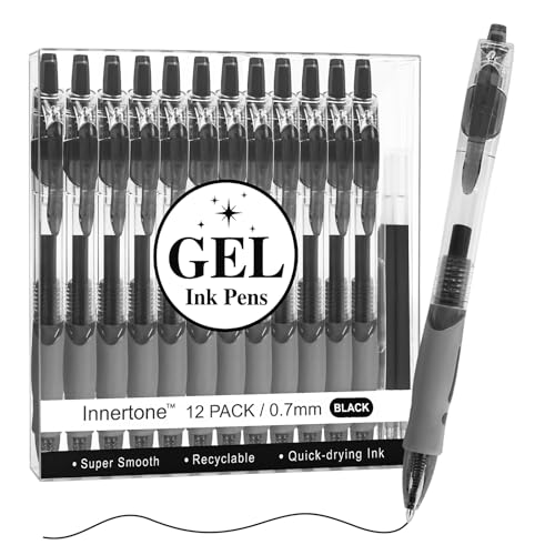 Innertone Bolígrafo Gel Negro 0.7mm Pack 12 Unidades miniatura 2