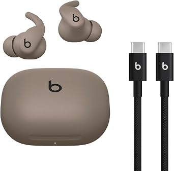 Beats - Powerbeats Fit - Wireless Noise-Cancelling Workout Earbuds with Ultimate Secure Fit with USB-C Charging Cable 1.5m - Gravel Gray