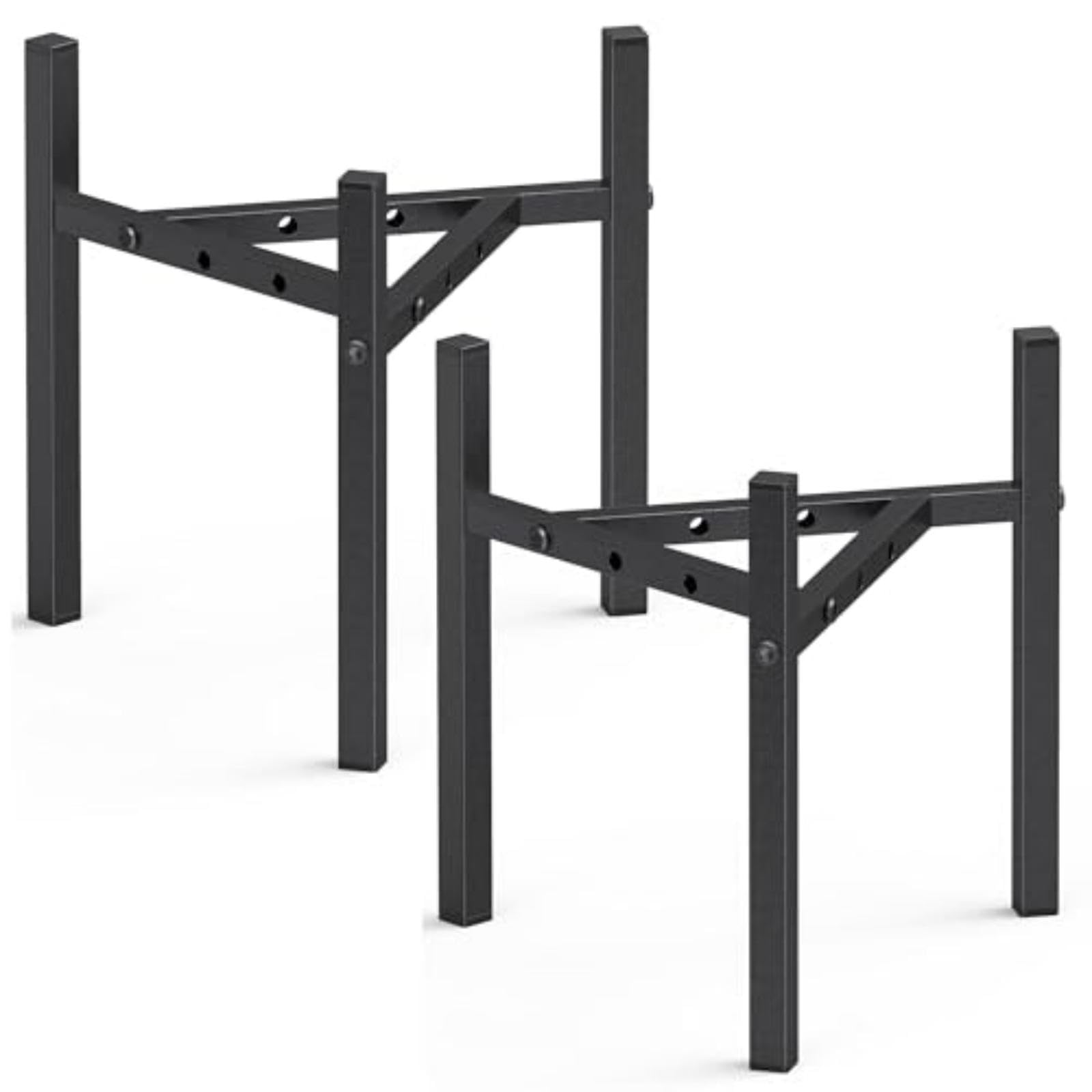zqiliboyi Scaffale Piante, Supporto Piante, 2 pack Espositore Fiori, Regolabile Porta Fiori, Porta Piante da Interno Metallico per 8"-12" Piante in Vaso, Soggiorno Decorativo(Pianta Non Inclusi)-Nero