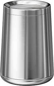 Badezimmer-Mülleimer aus gebürstetem Nickel, mit Deckel, Edelstahl-Mülleimer mit Klappdeckel, für Badezimmer, Küche, Wohnzimmer, Schlafzimmer, Hotel (Silber)