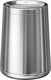 2.6Gallen Brushed Nickel Bathroom Trash Can with Lid, Stainless Steel Garbage Can with Flipping Lid,for Bathroom, Kitchen,Living Room,Bedroom,Hotel (Silver)