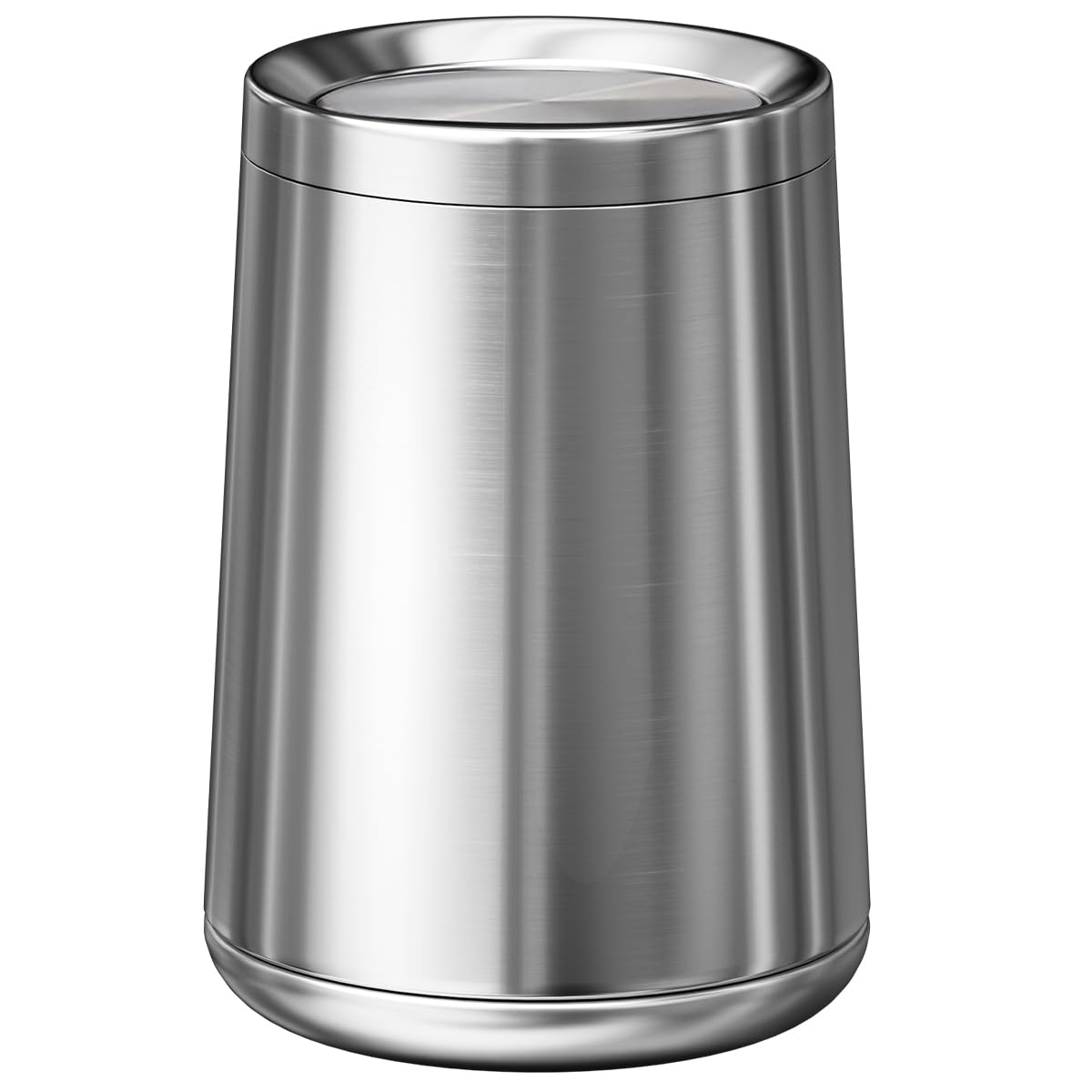 8L/2.1GAL Brass Garbage can，Brushed Nickel Bathroom Trash can with Lid,Stainless Steel,Samll Wasebasket for Bathroom,Powder Room,Bedroom,Laundry Room (silver-32-8l)