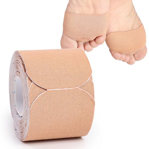 Blister Prevention Tapes for Ball of Foot | Pre-Cut & Ultra Large Bandages for Feet Hot Spots | Waterproof & Strong Stick Patches for Foot | Self-Stick Blister Cushions, 50 PICS, Beige