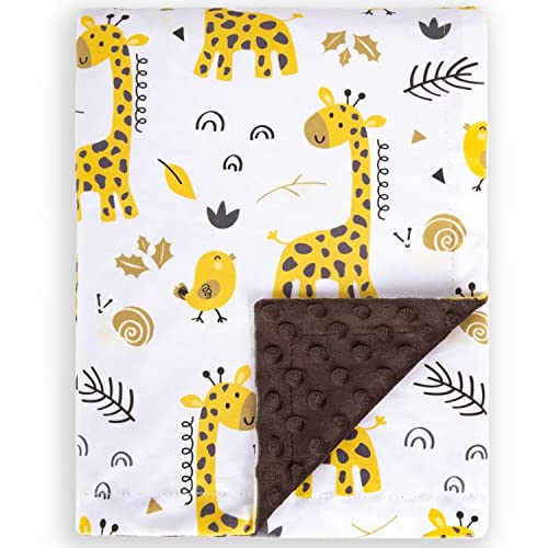 Image of BORITAR Baby Blankets for Boys Girls with Double Layer Dotted Backing Super Soft Minky Toddler Blanket with Cute Animals for Baby Receiving Blankets Stroller Crib Shower Gifts 30 x 40 Inch(75x100cm)