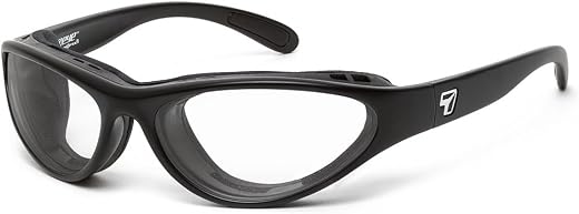 7eye by Panoptx Viento Frame Sunglasses with Clear Lenses, Matte Black, Small/Medium