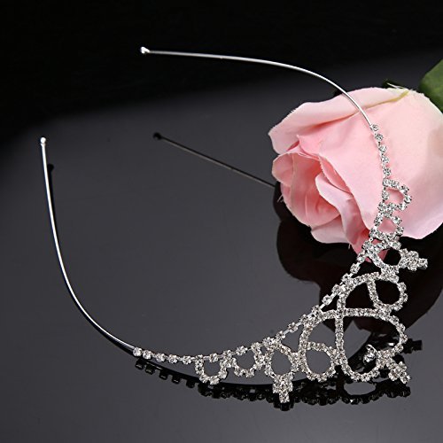 Faixa de cabelo tiara de cristal com strass garota nupcial princesa formatura coroa conveniente e pr