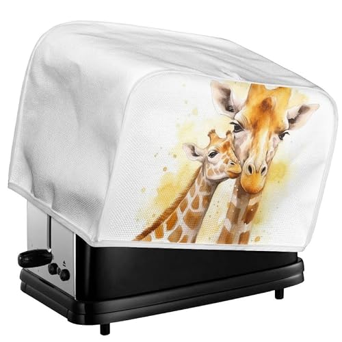 Xarleslyna 2 Slice Toaster Cover Giraffe Parent-Child Washable Bread Maker Covers Toaster Covers Easy to Store Best Gift for Mother