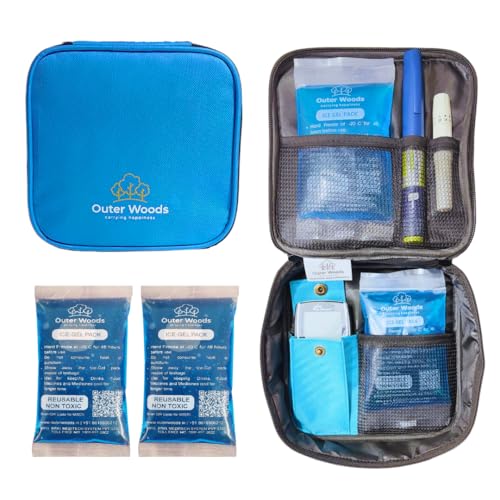 Image of Insulin Cooling Travel Bag for Diabetics | Two Ice Gel Packs | Keep Insulin Cool and Safe for 6-8 Hours | Cooler Pouch Case | Insulin Cooler Bag with Glucometer Pocket (Sky Blue)
