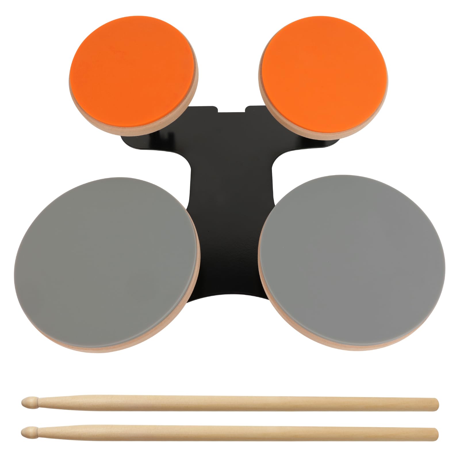 Kmise 4-teiliges leises Schlagzeug-Übungspad-Set mit Drumsticks, tragbares und verstellbares Schlagzeug-Pad für leises Üben, perfektes Snaredrum-Übungspad-Set für alle Altersgruppen