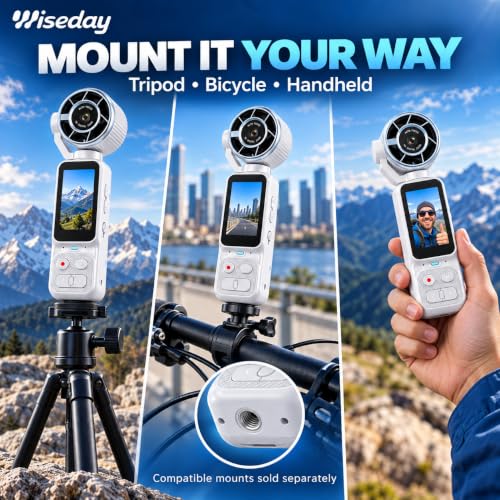 2-in-1 Handheld Pocket Camera & Cooling Fan,180° Rotating Lens Vlogging Cam - image 5