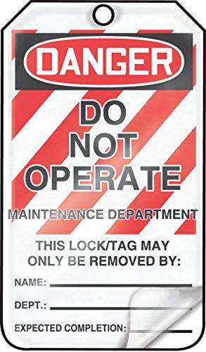 Lockout Tag résistant aux huiles étiquette Danger Ne pas utiliser pour consignation