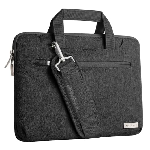 TECHGEAR Sleeve Case 15-15,6 tum Datorfodral, Laptop Portable Multi-functional Laptop Case with Adjustable Shoulder Strap, Luggage Strap & Suppressible Handles, Portable Organiser Cover + Pockets
