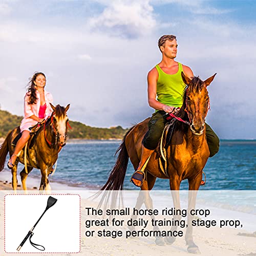 Zhichengbosi Reitgerte aus Kunstleder, mit rutschfestem Gel-Griff, 30 cm, Schwarz