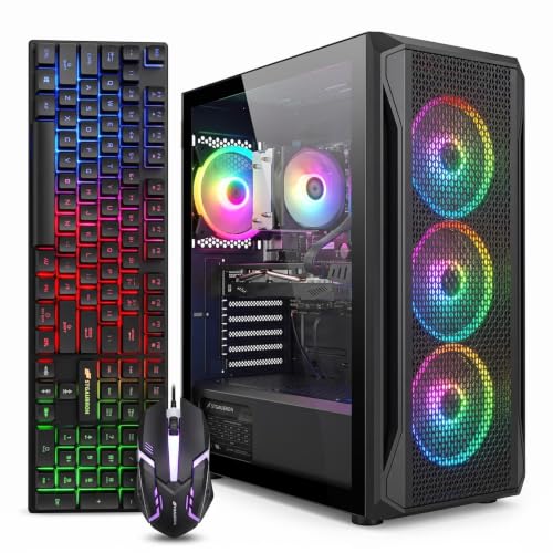 Image of STGAubron Gaming PC Desktop,Core I7,RTX 3060Ti 8G,16G RAM,512G SSD | Gaming Computer Tower for Streaming,Video Editing,Home,School,I7 up to 3.9GHz,ARGB Fan,WiFi 6,BT 5.0,4K DP,HDMI,Win11 Home