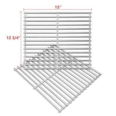 Stainless Steel Cooking Grates for Broil King 9865-54, 9221-64, Broil-Mate 165154, Grill Grid Replacement for Huntington and Sterling Gas Grill Models, 15" Grill Grates Parts Set of 2 Grids
