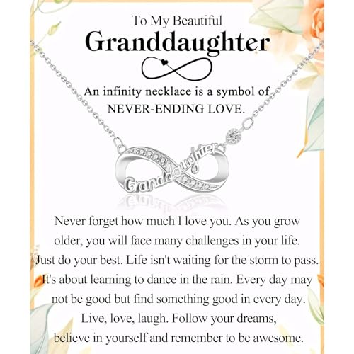Infinity Mom Grandma Nana Sister Aunt Daughter Auntie Granddaughter Niece Necklace Gifts, Christmas Birthday Valentines Day Mothers Day Easter Graduation Back to School Gifts Stocking Stuffers Presents for Women Girls Her