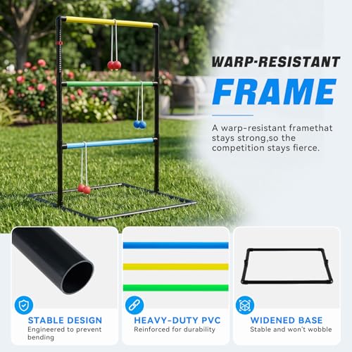 KMFurnila Ladder Ball & Golf Tossing Games Set with Balls for Backyard Lawn by KMFurnila - Used condition - Image 5