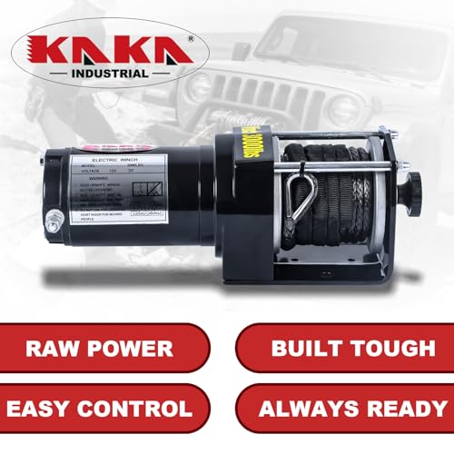 Winch eléctrico ATV/UTV con cuerda sintética 3000LB 12V 30 pies miniatura 4