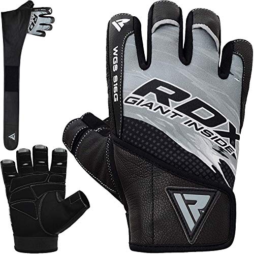 RDX Weight Lifting Gloves for Gym Workout - Leather Wrist Strap, Breathable