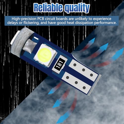 12 piezas de bombillas LED T5 para tablero de auto miniatura 5